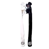 GK-O Monokuma Cosplay Costume Warm Hat Headwear Anime Hooded Gloves Scarf Gloves Bear Ears Cap Fluff Hat