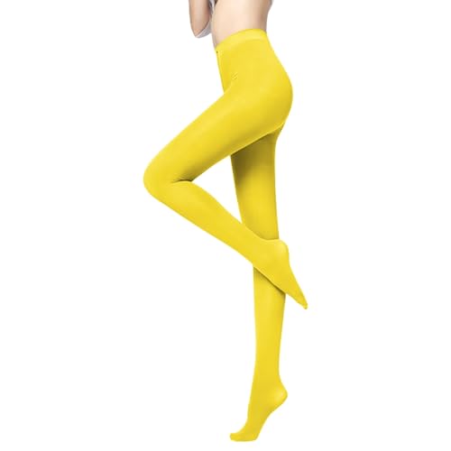 Medias térmicas para mujer, mallas de terciopelo elásticas para mujer, medias de canal, amarillo, Altoa única