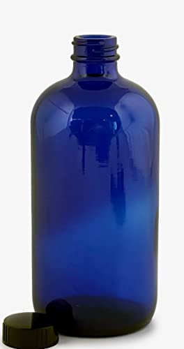 Vivaplex, 12, Cobalt Blue, 16 Oz Glass Bottles, With Lids #TOP5