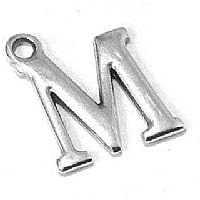 Metal Letter M Pendant Charm Qty 10