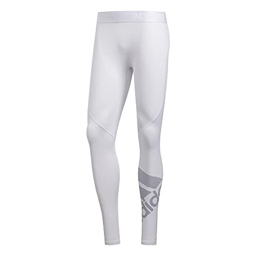 adidas Men's Alphaskin Sport Badge of Sport Long Tights, XX-Large , White