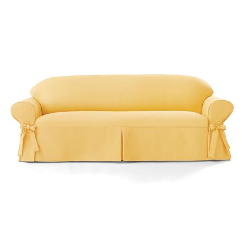Montgomery Ward Solid Farmhouse Slipcovers - Sofa, Goldenrod, up to 84' w