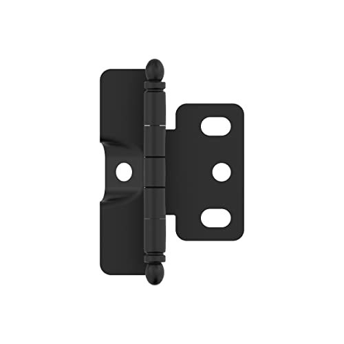 Amerock | Cabinet Hinge | 3/4 in. (19 mm) Door Thickness | Full Inset | Full Wrap | Ball Tip | Matte Black | Kitchen Cabinet Door Hinge | Single Hinge | Functional Hardware
