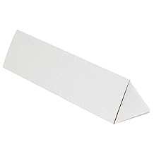 Aviditi Triangle Corrugated Cardboard Mailing Tubes, 3" x 30 1/4", White, Pack of 50, for Protecting, Shipping, and Storing Irregular-Shaped Items