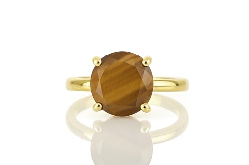 Bagues de cocktail marron or 14k : le bijou oeil de tigre idéal pour sublimer vos mains