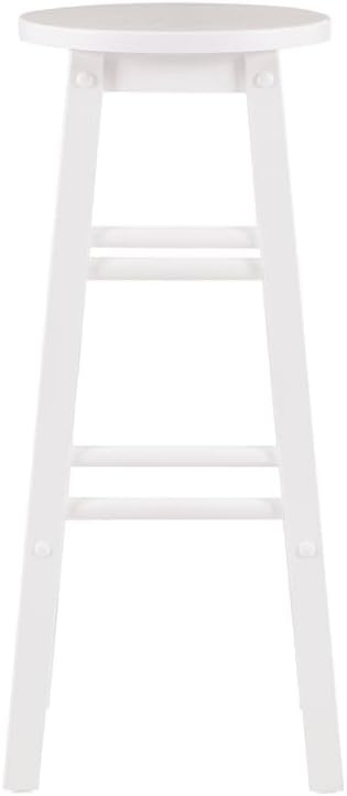 Miniatura 5 de Bowery Hill Taburete redondo de madera modernacontemporánea en blanco