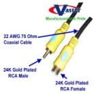 Digital Video Coaxial Cable, 24K S/PDIF Subwoofer Speaker Coaxial Audio Extension Cable, 10 Ft
