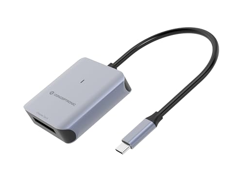 Conceptronic BIAN08G lector de tarjeta de memoria USB 3.2 Gen 2 Tipo C, Gris