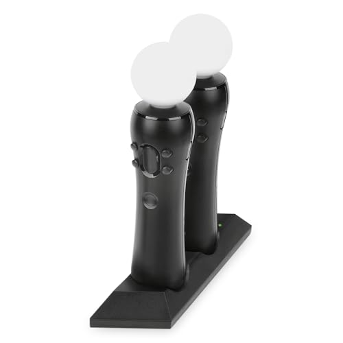 NiTHO Ladestation Kompatibel mit Playstation Move Motion Controller, Dual Charger Dock Schnellladestation zum Aufladen von 2X PSVR Move Controller, Ladegerät für PS4 VR mit LED-Statusanzeige