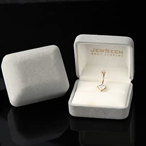 Jewseen 14K Gold Belly Button Ring Sparkling Cz Navel Rings Belly Bar Navel Piercing Body Jewelry #TOP4