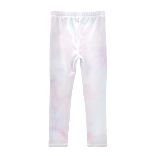 Abstract Blue Pink Cloudy Girls Leggings,Workout Leggings for Girls Toddler Athletic Leggings Size for 3-10T2