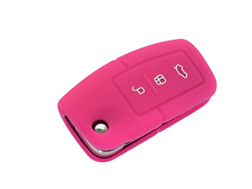 Nordecco Silicone Key Case Protective Cover Compatible With Ford S-MAX/C MAX/FOCUS/MONDEO/KUGA/FIESTA/FUSION Curved Key Fob 3 Button Flip Remote - Image 2