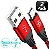 Micro USB Cable Android, Eakase(2-Pack 6.6FT) Micro USB to USB A High Speed Sync Charger Nylon Braided Cord Compatible with Samsung Galaxy S6 S7 J7 Note 5,Kindle,LG,Xbox,PS4,Camera,Smartphones(Red)