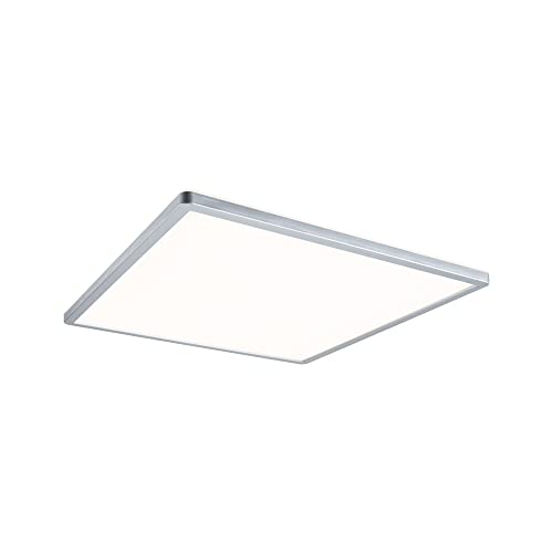 Paulmann 70995 LED Panel Atria Shine 420x420mm 3-Step-Dim Square incl. 1x22 W dimmable Warm White Matt Chrome Plastic Light Panel Ceiling Panel 3000 K