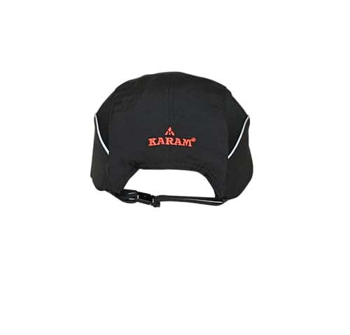 Image of Karam PN595 Safety Bump Cap for Men | 3 CM Short Peak with Adjuster Lock & Ventilated Design | Black
