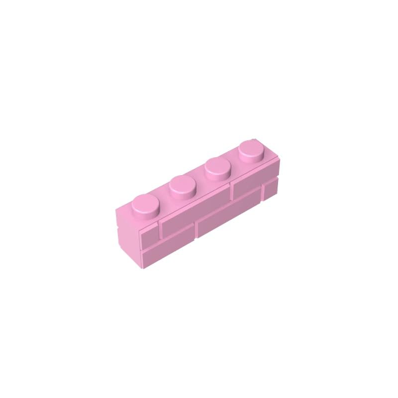 Gobricks 15533 Basic Bricks Brick Special 1x4 with Masonry Brick Profile 50 Pieces GDS-632 Compatible with Lego Building Blocks Color:Bright Pink — image 1
