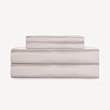 SLASHOP FURRFREE Bamboo Sheet Set - Genuine 100% Organic Viscose - Pet Hair Repellent Bedding Sheet Set for Dogs/Cats Family- Lost Shell Queen