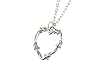 Barbed Wire Heart Necklace, sterling silver or silver plated or black choker chain, gothic jewellery thorn valentines day gift for girlfriend wife halloween #2