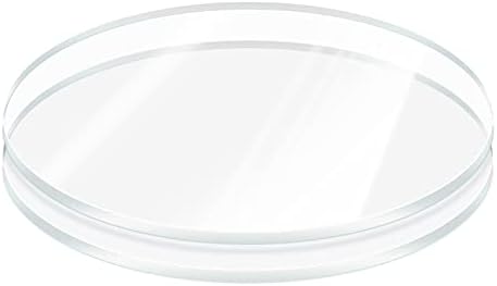 2 Pieces 1/4" Round Plexiglass Sheet, 7 Inch Diameter Clear Acrylic Circle, Cake Disk Acrylic Sheet, Plexiglass Table Top, Round Acrylic Backdrop