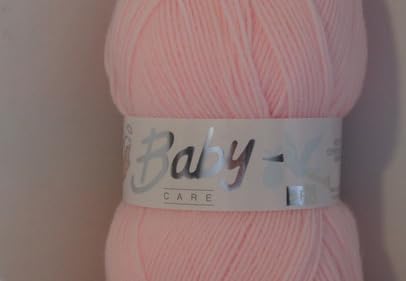WoolCraft Baby Care 4 Ply Knitting & Crochet Yarn, Popular Range of Excellent Value Baby Yarn Available in a Selection of Pastel Shades, 100% Acrylic, 300 Metres, 100g Balls, Pack of 5, Baby Pink
