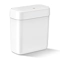 MOPALL Small Bathroom Trash Can with Lid, 2.6 Gallons / 10 L Slim Plastic Garbage Bin with Pop-Up Lid, Mini Waste Basket Can Dog Proof for Kitchen, Bedroom, Office, Laundry, Toilet, Rv, White