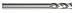 Carbide End Mill, 3/16" Shank Diameter, 4 Flute, Single, 2-1/2, Uncoated