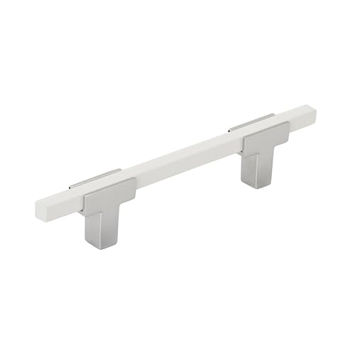 Amerock | Cabinet Pull | Polished Chrome/White | 3-3/4 inch