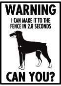 Warning! Doberman I can Make it to The Fence Aluminum Dog Outdoor Courtyard Decoration Sign 8x12 inch, Tinsigneua3530