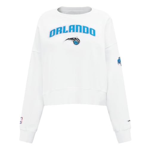 Sudadera Pro Standard NBA Classic Chenille blanca FLC de cuello redondo para mujer L