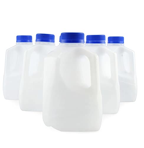 Cornucopia Brands 32oz Plastic Jugs (6-Pack); 1-Quart / 32-Ounce Bottles with Caps for Juice, Water, Sports and Protein Drinks and Milk, BPA-Free