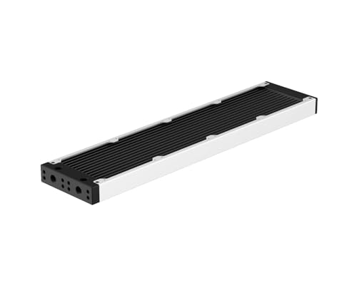 PrimoChill 480SL (30mm) EXIMO Modular Radiator, Black POM, 4x120mm, Quad Fan (R-SL-BK48) Available in 20+ Colors, Assembled in USA and Custom Watercooling Loop Ready - Sky White