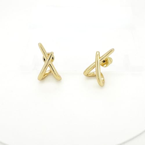Image of Obidos 14K Gold Plated Stud Earrings for Women Trendy, Simple Minimalist Hypoallergenic Earring for Women Gifts