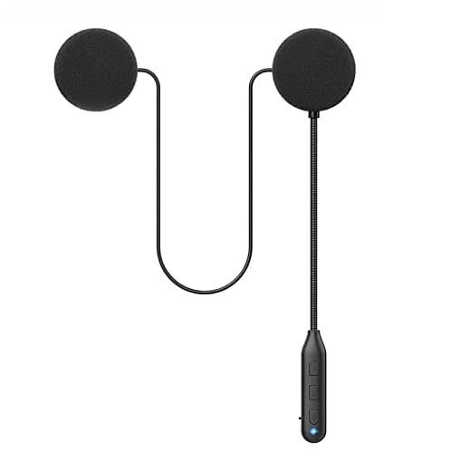 Motorcycle Bluetooth 5.0 Headphones Outdoor Helmet Earphone Bluetooth Stereo Music and Voice Microphone Soft Cable Earphone Motorcycle Helmet Intercom Headset Universal Helmet Audio System