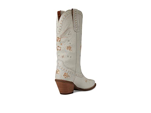 Image of Dingo Womens Full Bloom Floral Round Toe Casual Boots Knee High Mid Heel 2-3 inch