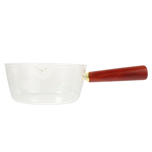 Ciieeo Transparent Borosilicate Glass Pot with Handle Nonstick Butter Warmer for Heating Liquids for Cooking Noodles and Milk Convenient for People