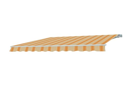 Tenda da Sole a Bracci Estensibili Fissaggio a Parete o Soffitto da Esterno Balcone Finestra Porta a Scomparsa Con Regolazione Angolare Impermeabile (GIALLO/BEIGE, L300xP250CM)