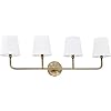 Capital Lighting 119341AD-674 Dawson Decorative White Fabric Stay-Straight Shade Bath Vanity Wall Mount, 4-Light 240…