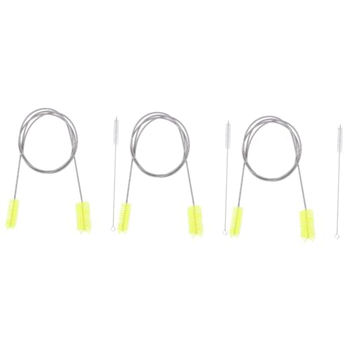 Beavorty 3sets Nylon Bristles Drain Brush Tube Cleaning Brush for U-Shaped Pipes Aquarium 2pc*3