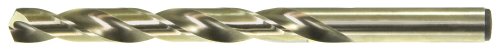 Drillco 500E Series Cobalt Steel Jobber Length Drill Bit, Bronze Finish, Round Shank, Spiral Flute, 135 Degree Split Point, 31/64