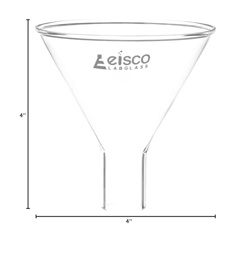 EISCO Powder Funnel, 100mm - 60º Angle - Plain Stem - Borosilicate Glass