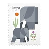 Cartoon Elephant Design Booklet of 20 Forever Stamps