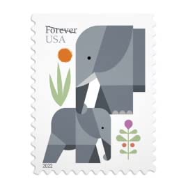 Cartoon Elephant Design Booklet Of 20 Forever Stamps #TOP3
