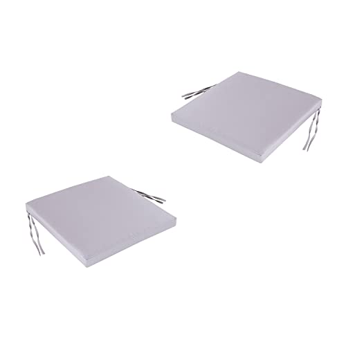 Pack 2 Cojines para sillas de jardín Color Piedra, Medidas 44x44x5 cm, Repelente al Agua, Desenfundable, Funda de cojín con Relleno para sillas de terraza, Cojines Silla de Comedor jardín Cover