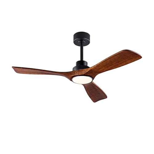 Image of QUTWOB 42 inch Wood Ceiling Fan with Light, Reversible DC Motor, Remote Control