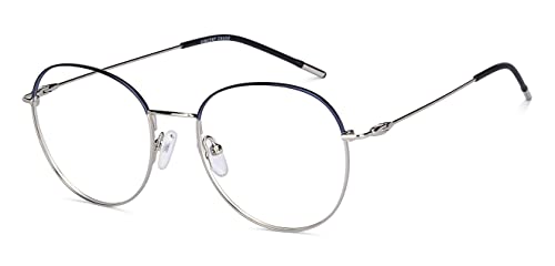 Image of VINCENT CHASE EYEWEAR Zero Power Cut & Antiglare Computer Eyeglasses | Round For Men & Women | Small | VC E13629