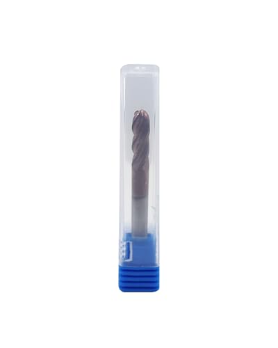 Image of 1 /4 inch Carbide Ball Nose End Mills, TISIN Coated, 4 Flute, End Mill Bits for Alloy Steels and Hardened Steels, 1 /4 inch Cutting Diameter