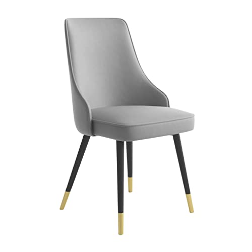 SJIALEN 1 Pcs Dining Chairs, with Metal Legs PU Leather Water Proof Living Room Side Chairs Kitchen Lounge Counter Chairs Kitchen Chair (Color : Smoke Gray, Size : Black Gold feet)