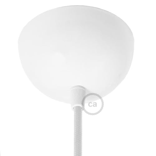 creative cables Kit Rosace hémisphérique à 1 Trou en métal Peint - Blanc Brillant