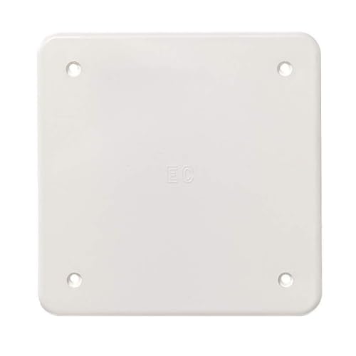 Coperchio quadrato 92x92mm, 9x9cm, bianco RAL9001, ricambio per scatola di derivazione, cassetta a parete per impianto elettrico, viti in acciaio incluse, in plastica ad elevata resistenza
