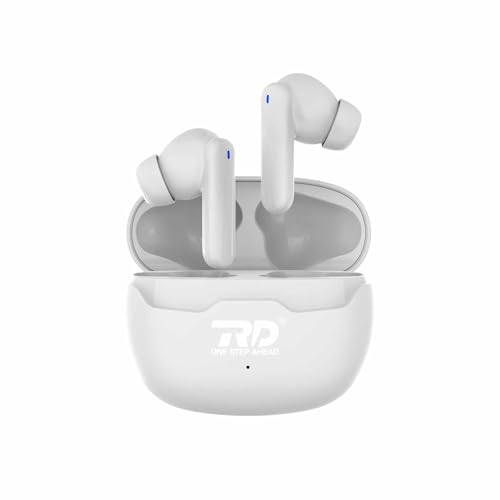 Image of RD WS-80 ZENIC Wireless in Ear Earbuds 15mm Drivers, 62 Hours Playtime, Upto 75ms Low Latency for Gaming, IPX5, Bluetooth 5.3, ENC Noise Cancellation, Smooth Touch Controls White